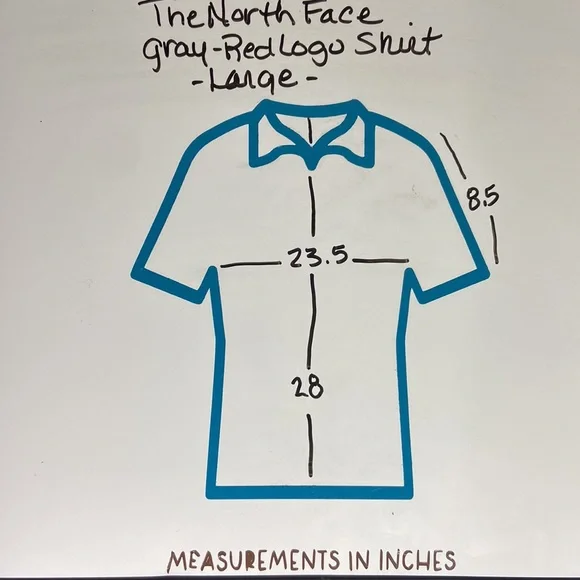 The North Face Gray With Red Logo Shirt. Large. - Picture 7 of 9